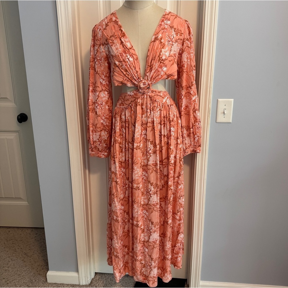 NEW Lucca Large Soraya Floral Cutout Maxi Dress ~ Boho Beach Tropical Vacation - Picture 2 of 10
